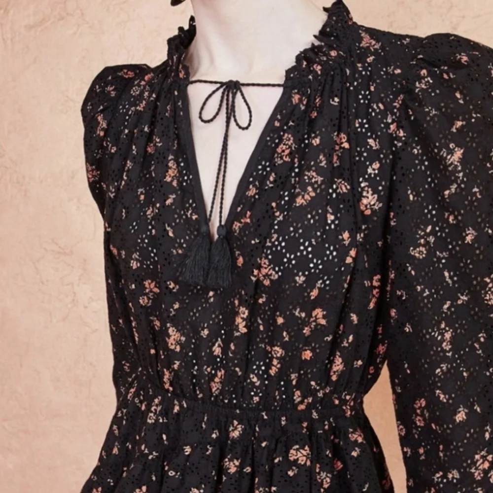 Ulla Johnson Josette Floral Lace Ruffle Cocktail Party Dress XS - Picture 3 of 12